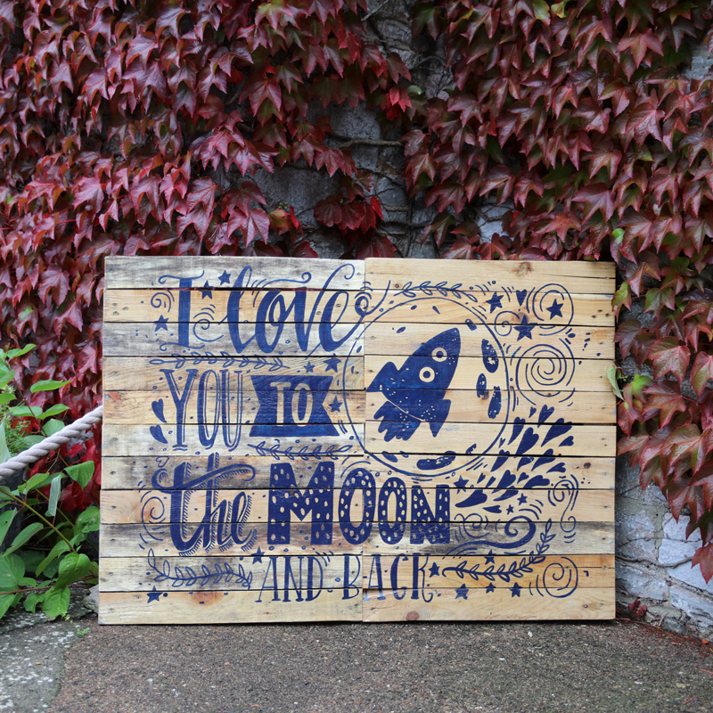 FOR SALE Love You To The Moon and Back Large Pallet Sign 1